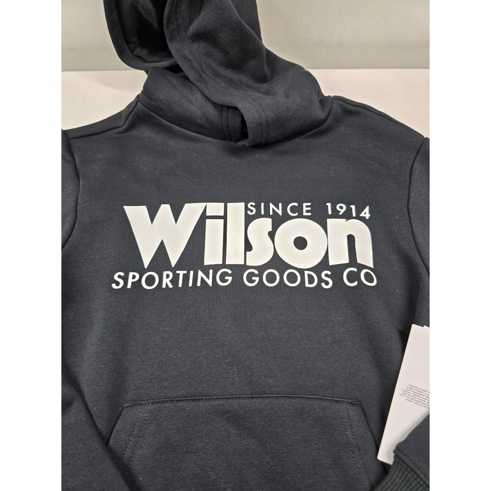 Wilson Sporting Goods Youth Black Hoodie Boys Size Small New Athletic Pullover - Picture 2 of 8